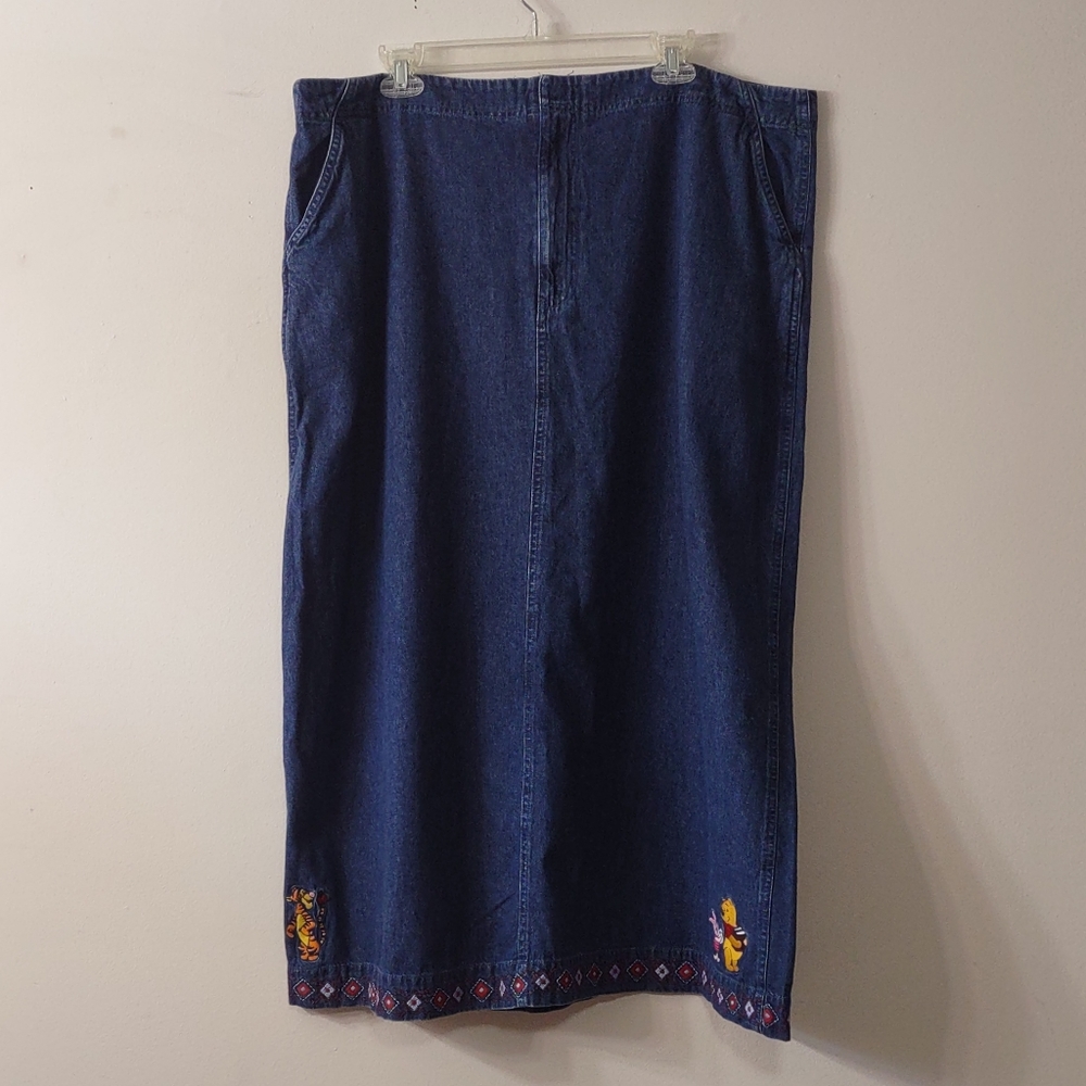 Disney Store Jean Skirt with Pooh, Tigger, and Piglet, Size XXL